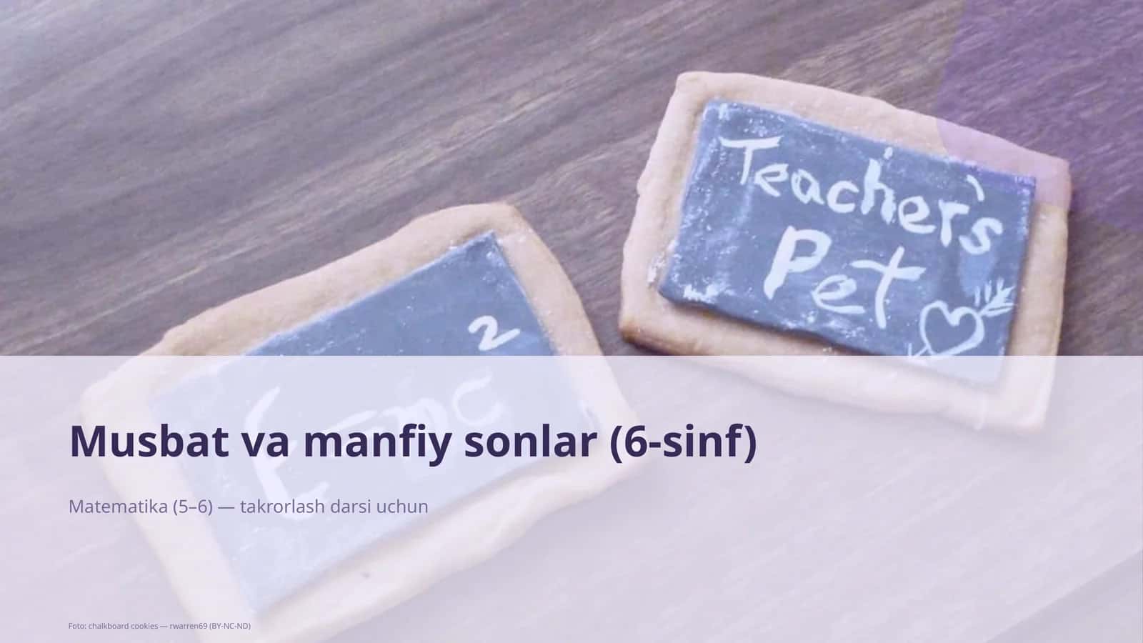 Musbat va manfiy sonlar (6-sinf) 1