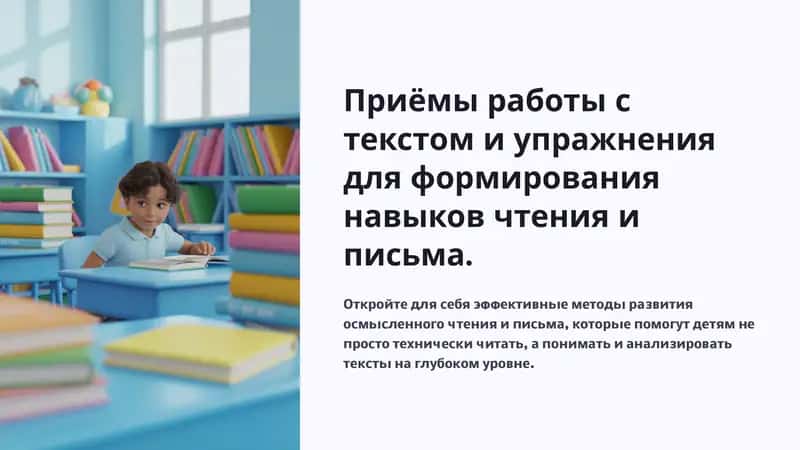 Приёмы работы с текстом и упражнения для формирования навыков чтения и письма 1