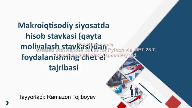 Makroiqtisodiy siyosatda hisob stavkasi (qayta moliyalash stavkasi)dan foydalanishning chet el tajribasi 1