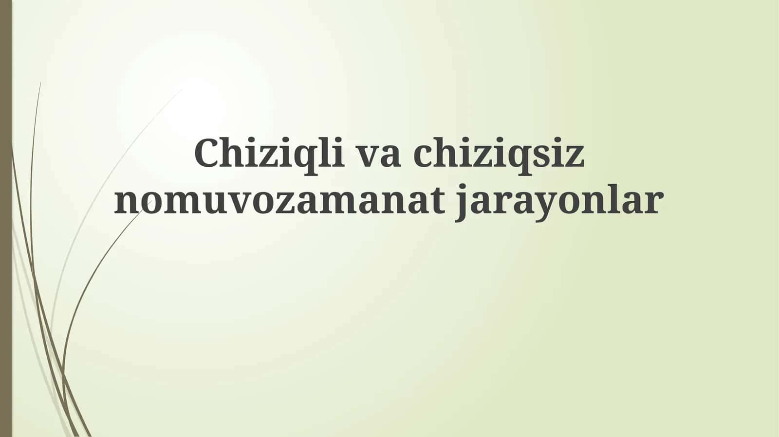 Chiziqli va chiziqsiz qaytmas jarayonlar termodinamikasining rivojlanishiga kirish 1
