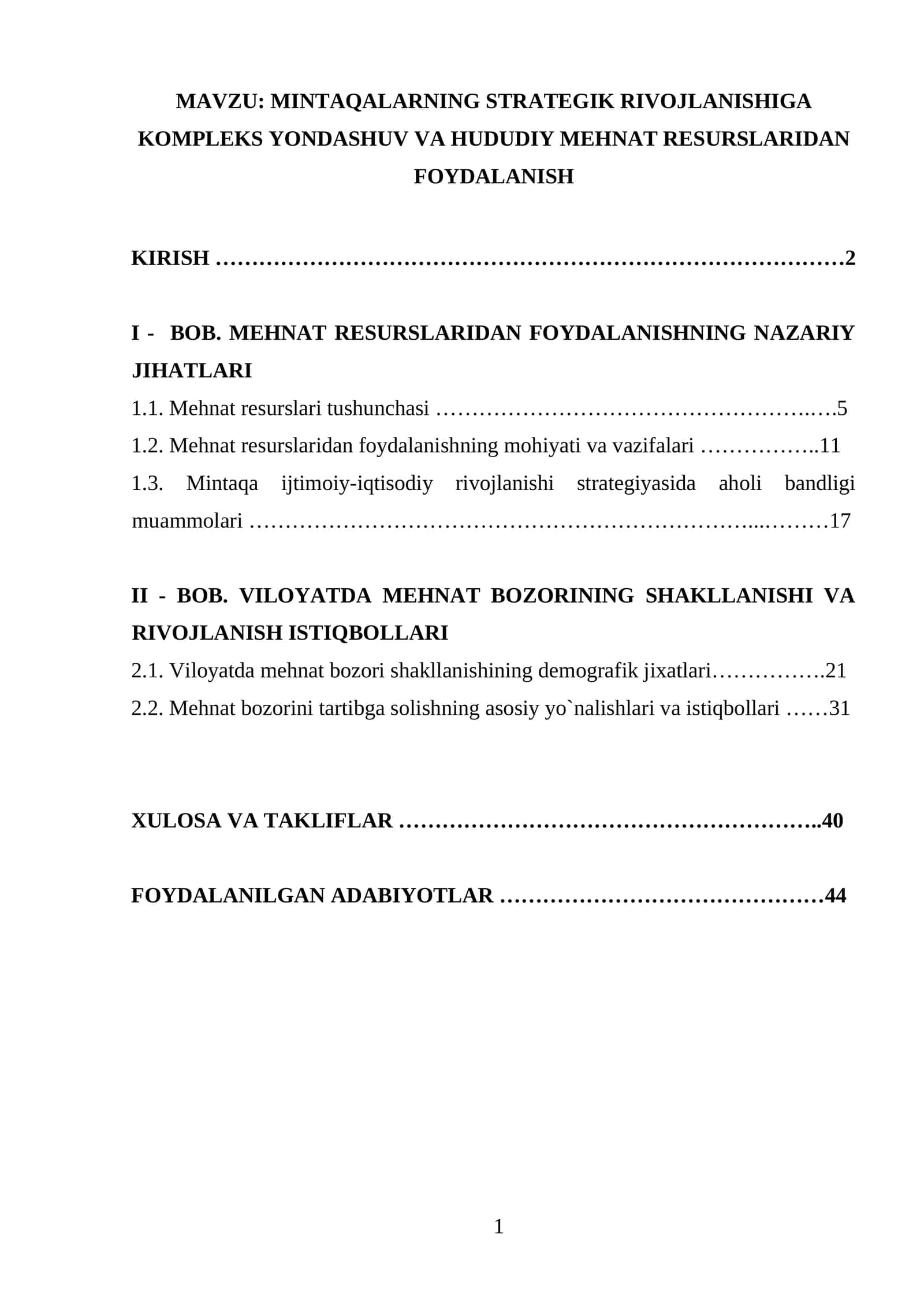 MINTAQALARNING STRATEGIK RIVOJLANISHIGA KOMPLEKS YONDASHUV VA HUDUDIY MEHNAT RESURSLARIDAN FOYDALANISH 1