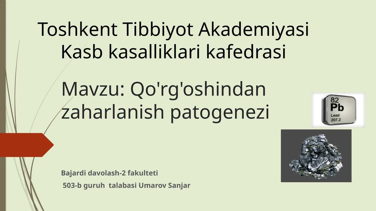 Qo'rg'oshindanzaharlanish patogenezi 1