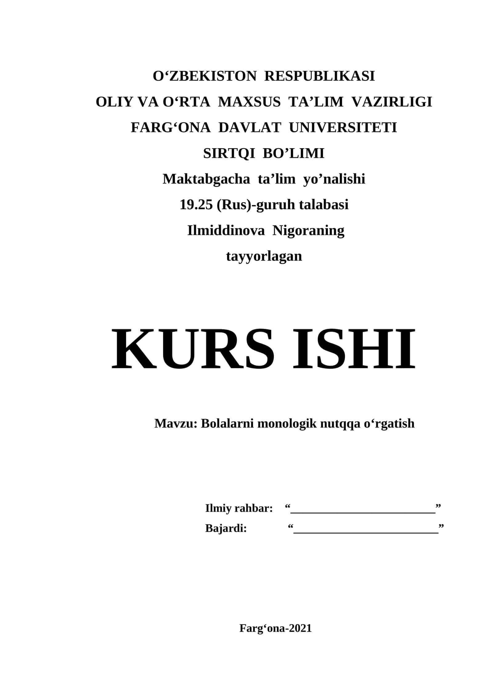 Bolalarni monologik nutqqa oʻrgatish 1