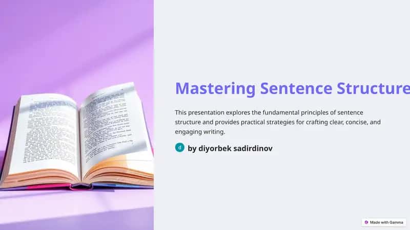Mastering Sentence Structure 1