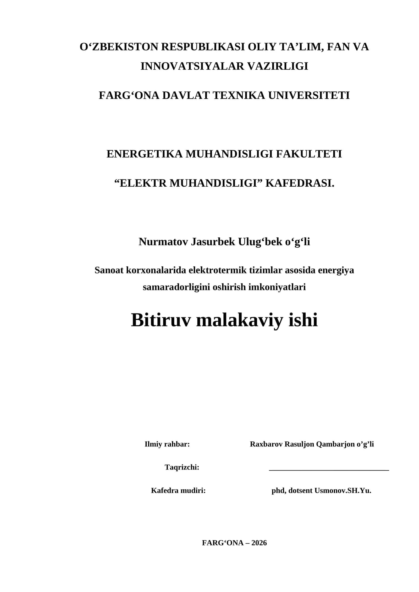 Elektrotermik Tizimlar asosida Energiya Samaradorligini Oshirish Imkoniyatlari 1