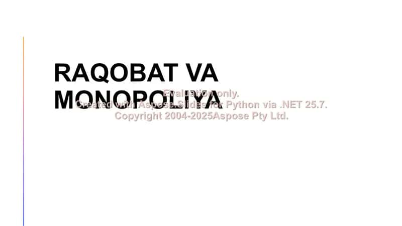 Raqobat va monopoliya 1