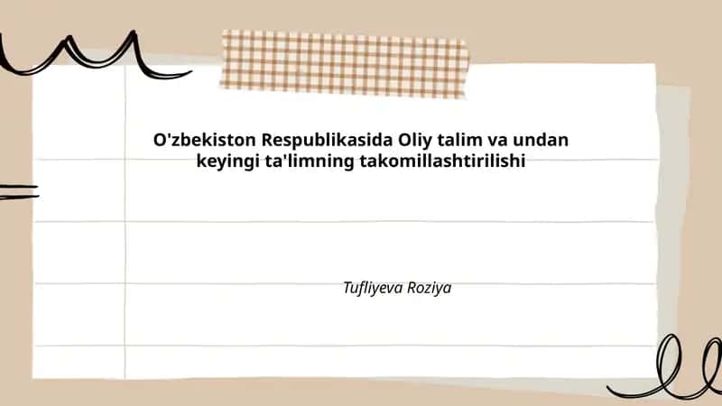 Reja: Oliy ta'lim muassasalarining boshqaruv tizimini modernizatsiyalash 1