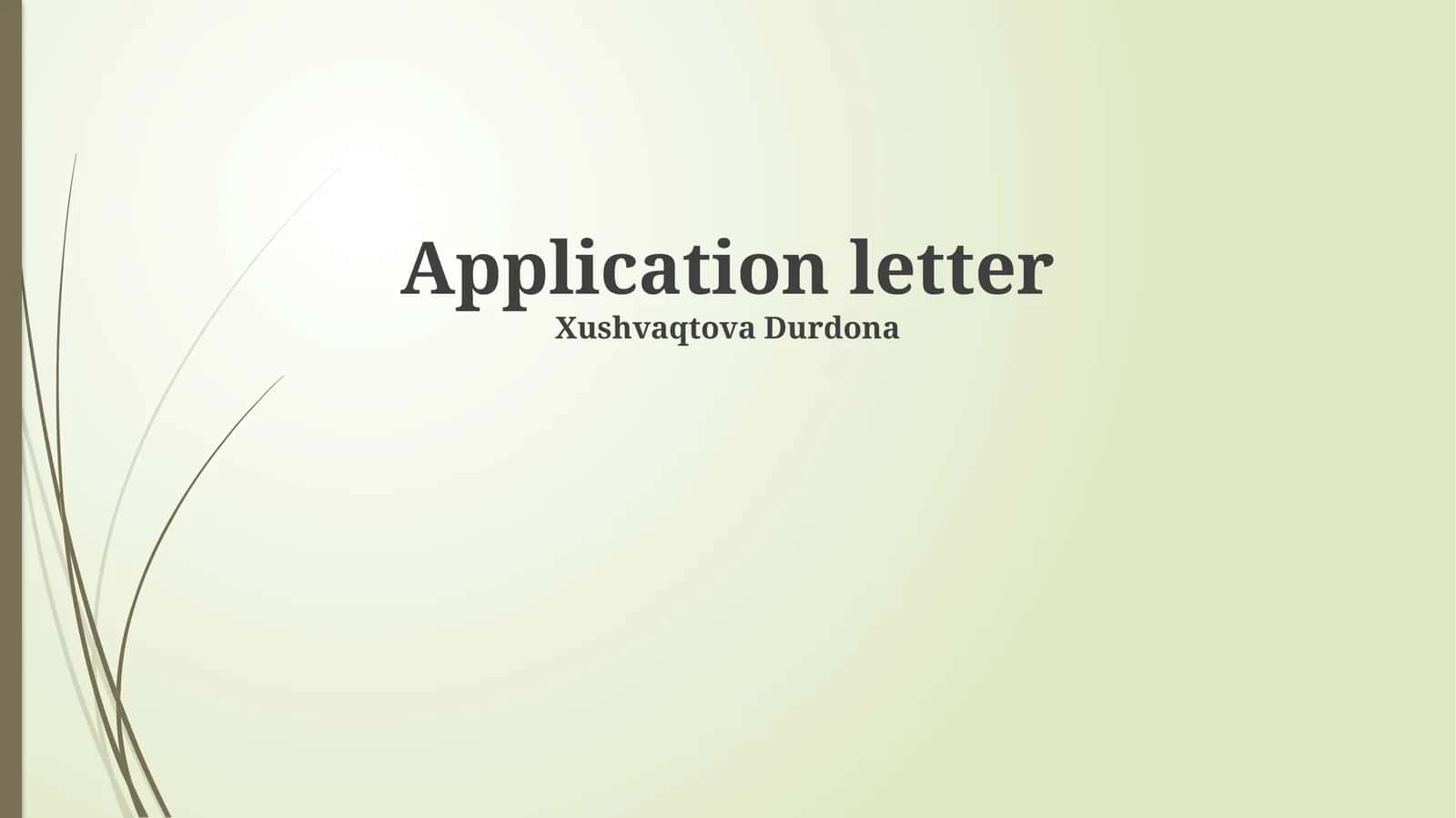 Application letter 1