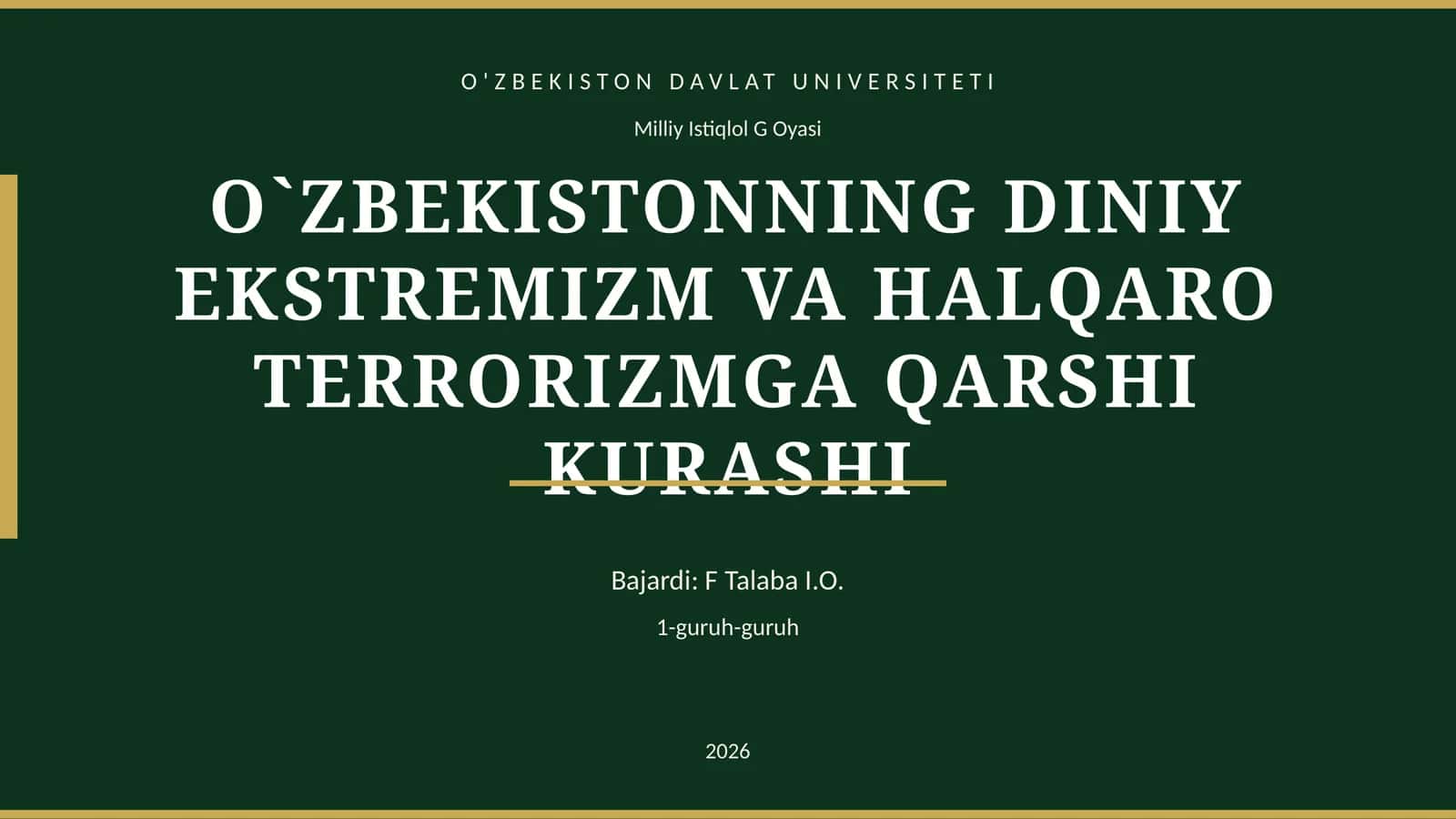 O`ZBEKISTONNING DINIY EKSTREMIZM VA HALQARO TERRORIZMGA QARSHI KURASHI 1