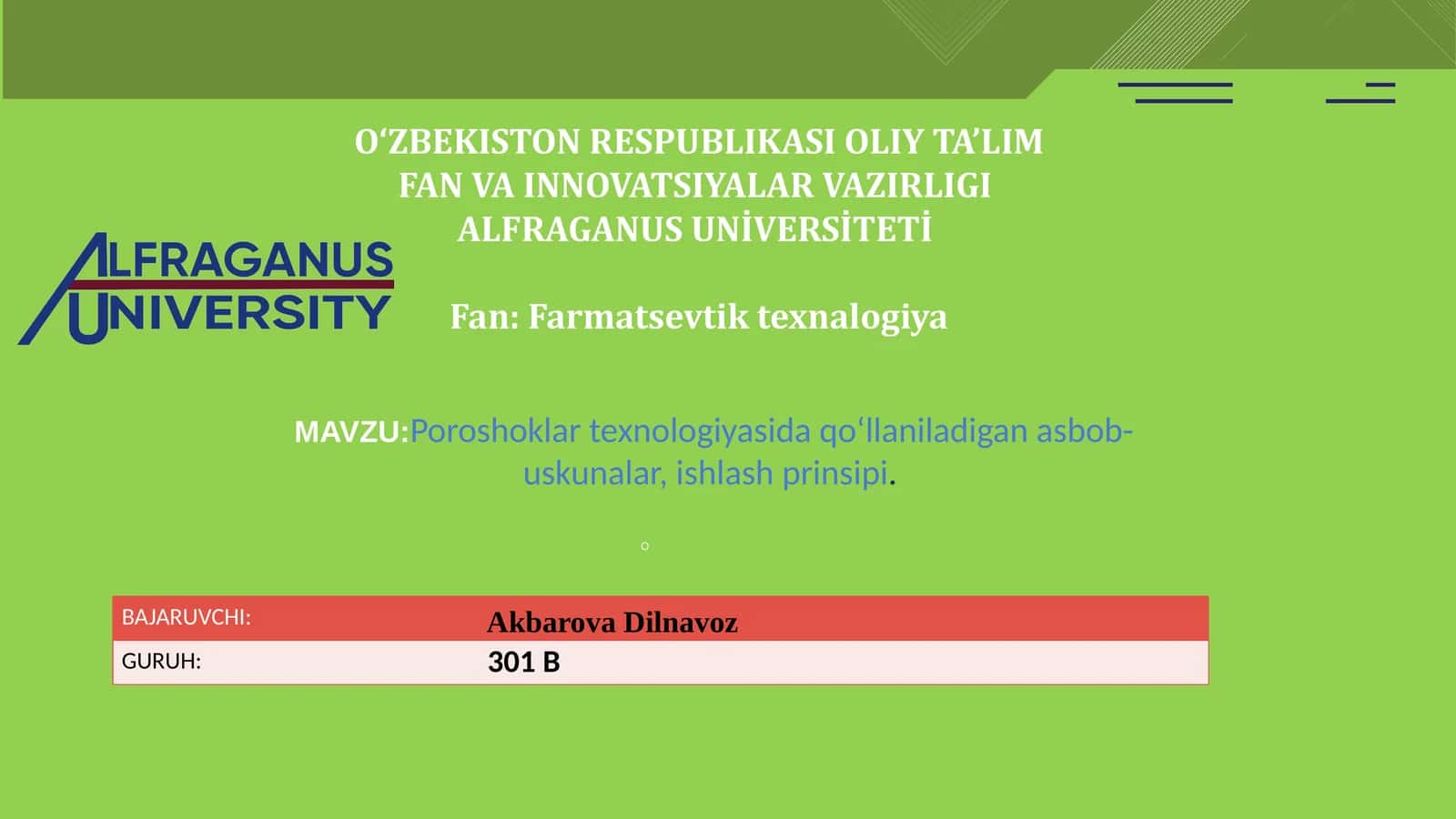 Poroshoklar texnologiyasi 1