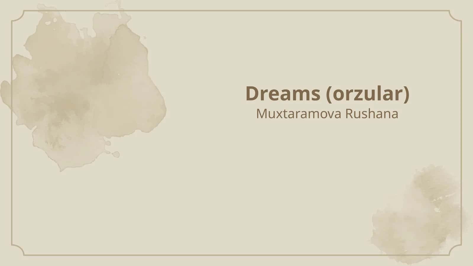 Orzular 1