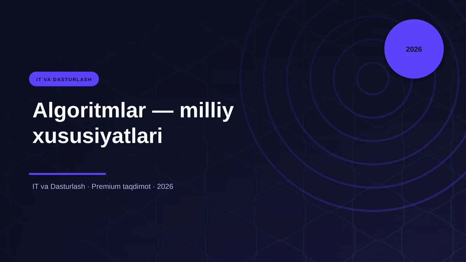 Algoritmlar — milliy xususiyatlari 1