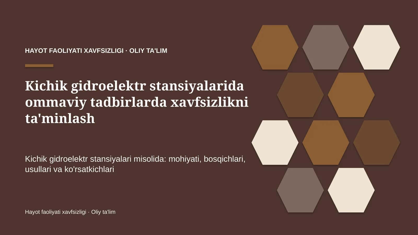 Kichik gidroelektr stansiyalarida ommaviy tadbirlarda xavfsizlikni ta'minlash 1