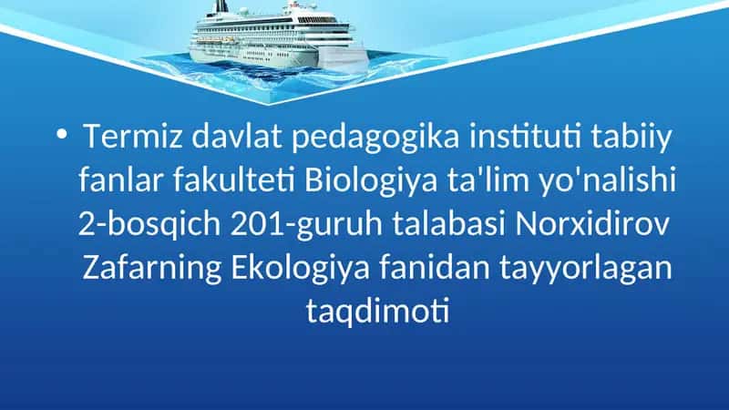 Gidrosfera va litosferani himoya qilish taqdimot 1