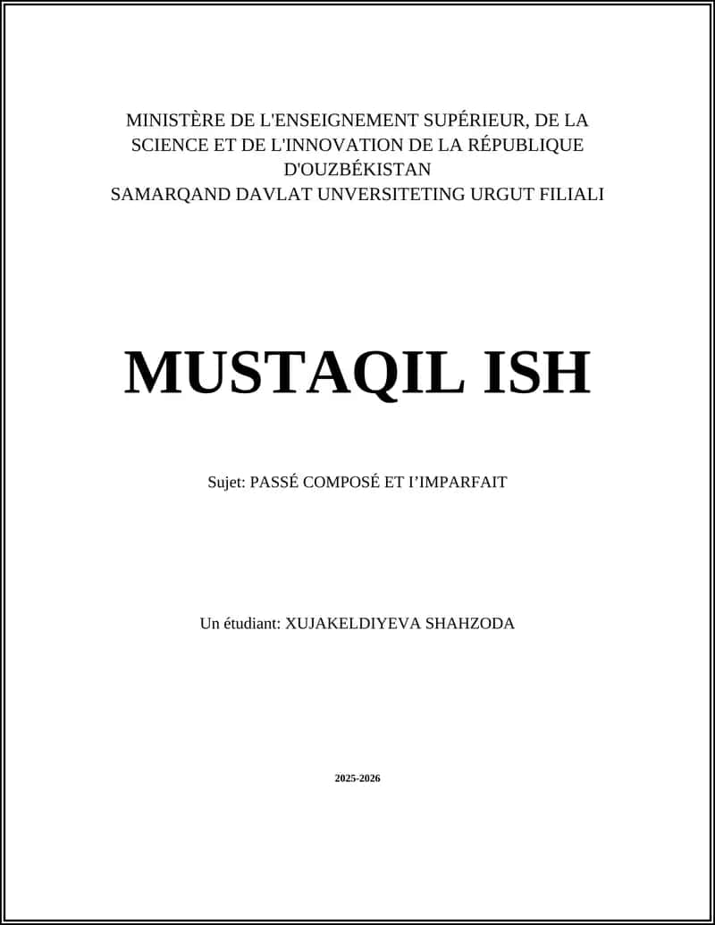 PASSÉ COMPOSÉ ET IʼIMPARFAIT 1