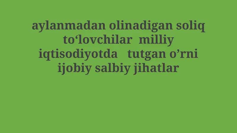 Aylanma soliq to'lovchilar: Ta'rif, turlari va ahamiyati 1