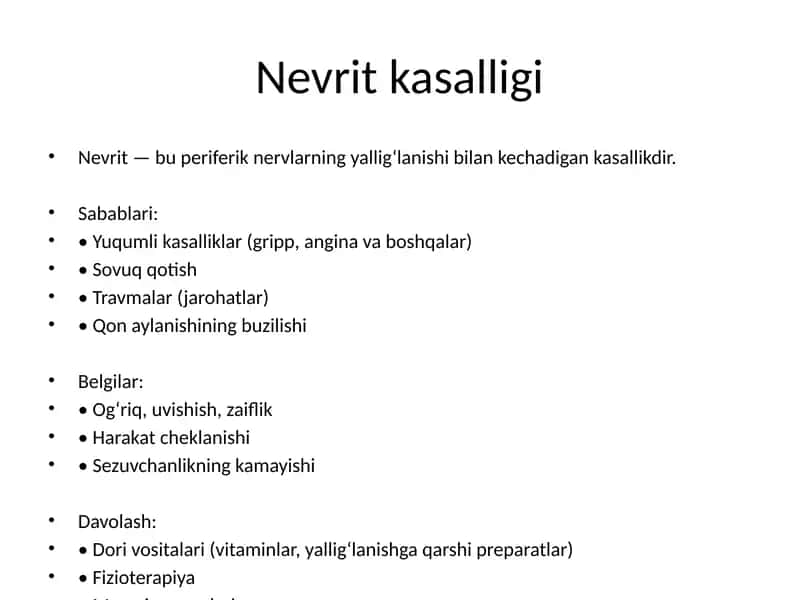 Nevrit kasalligi 1