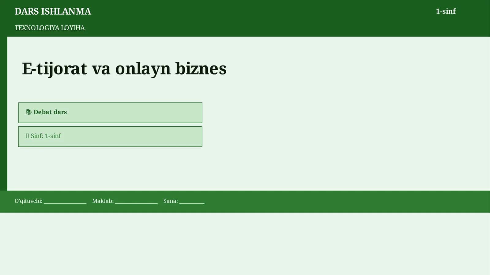 TEXNOLOGIYA LOYIHA 1