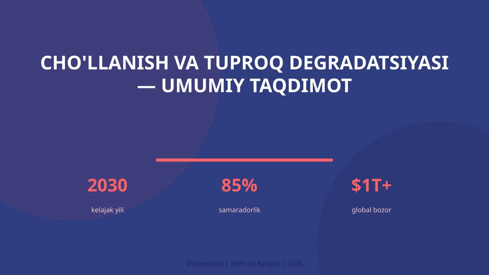 Cho'llanish va tuproq degradatsiyasi — umumiy taqdimot 1