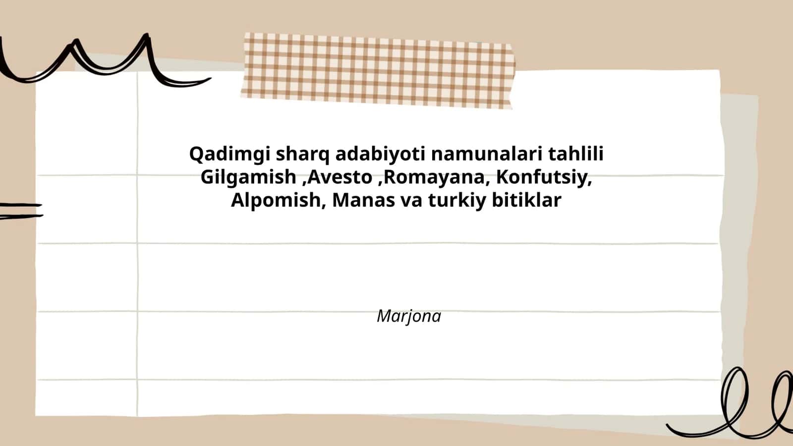 Qadimgi sharq adabiyoti namunalari tahlili 1