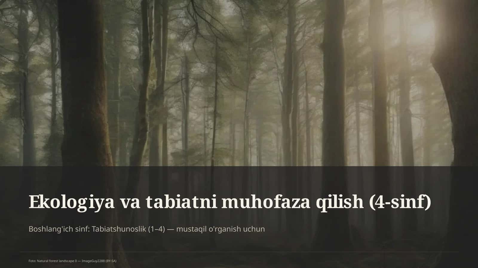 Ekologiya va tabiatni muhofaza qilish (4-sinf) 1