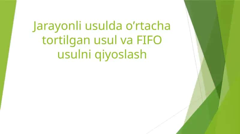 Jarayonli usulda oʼrtacha tortilgan usul va FIFO usulni qiyoslash 1