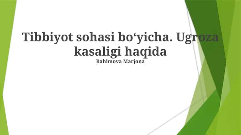Ugroza kasaligi haqida 1