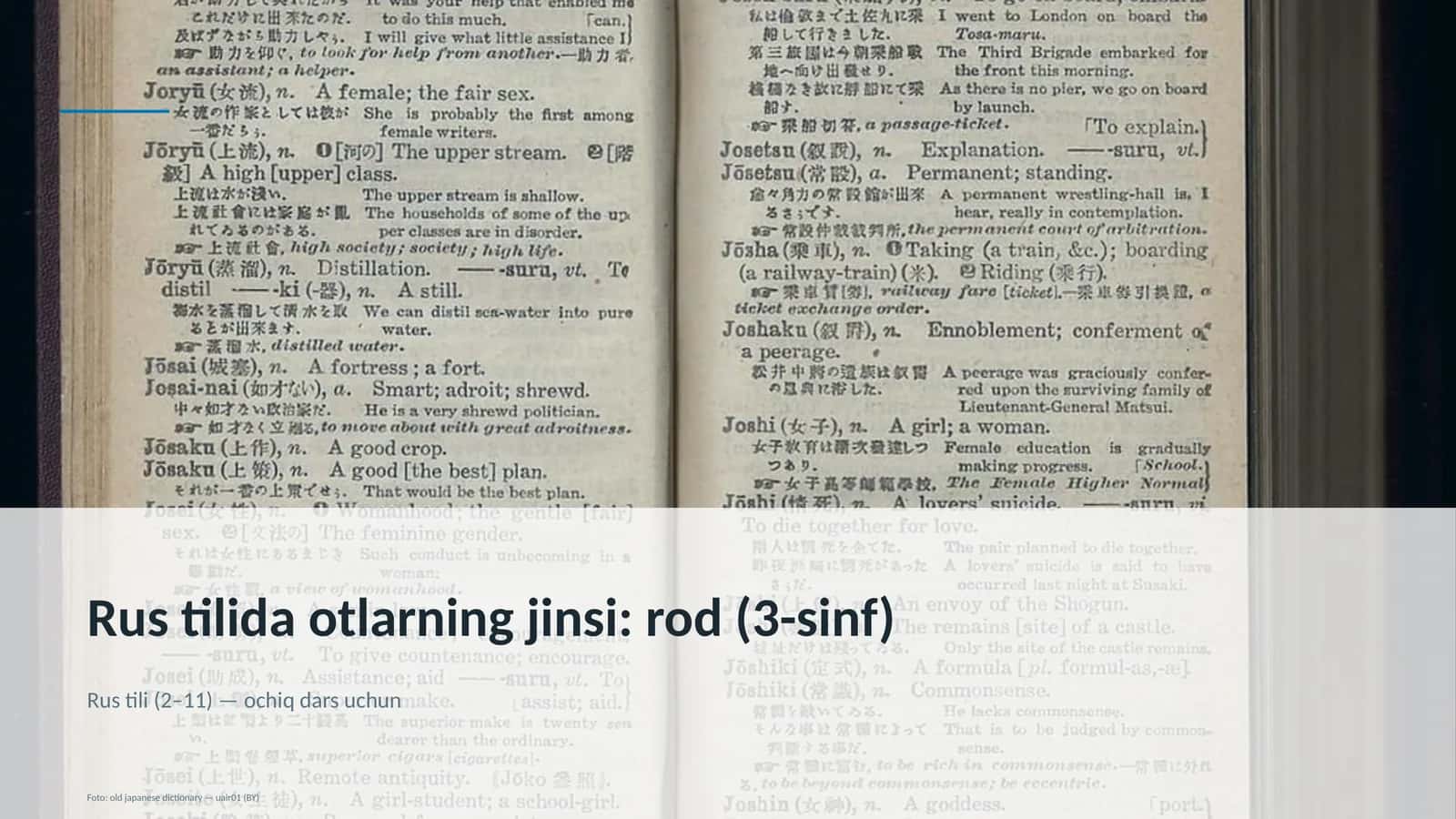Rus tilida otlarning jinsi: rod (3-sinf) 1