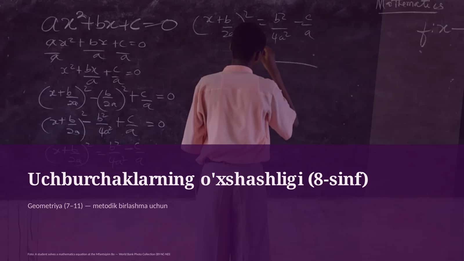Uchburchaklarning o'xshashligi (8-sinf) 1
