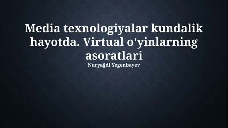 Virtual O'yinlarning Murakkab Tomonlari 1