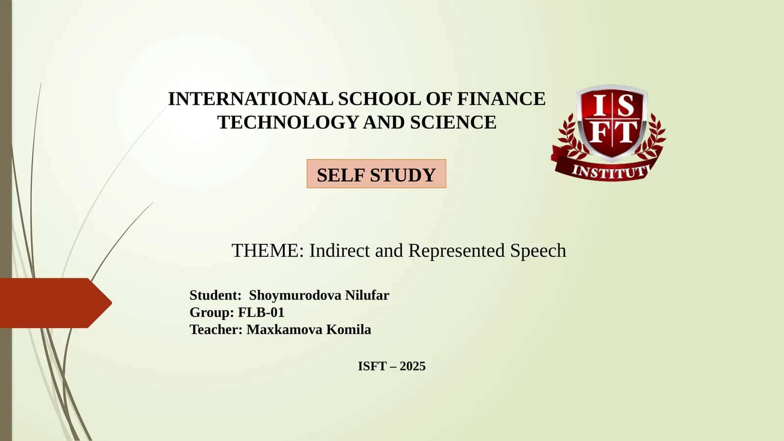 Indirect and Represented Speech 1