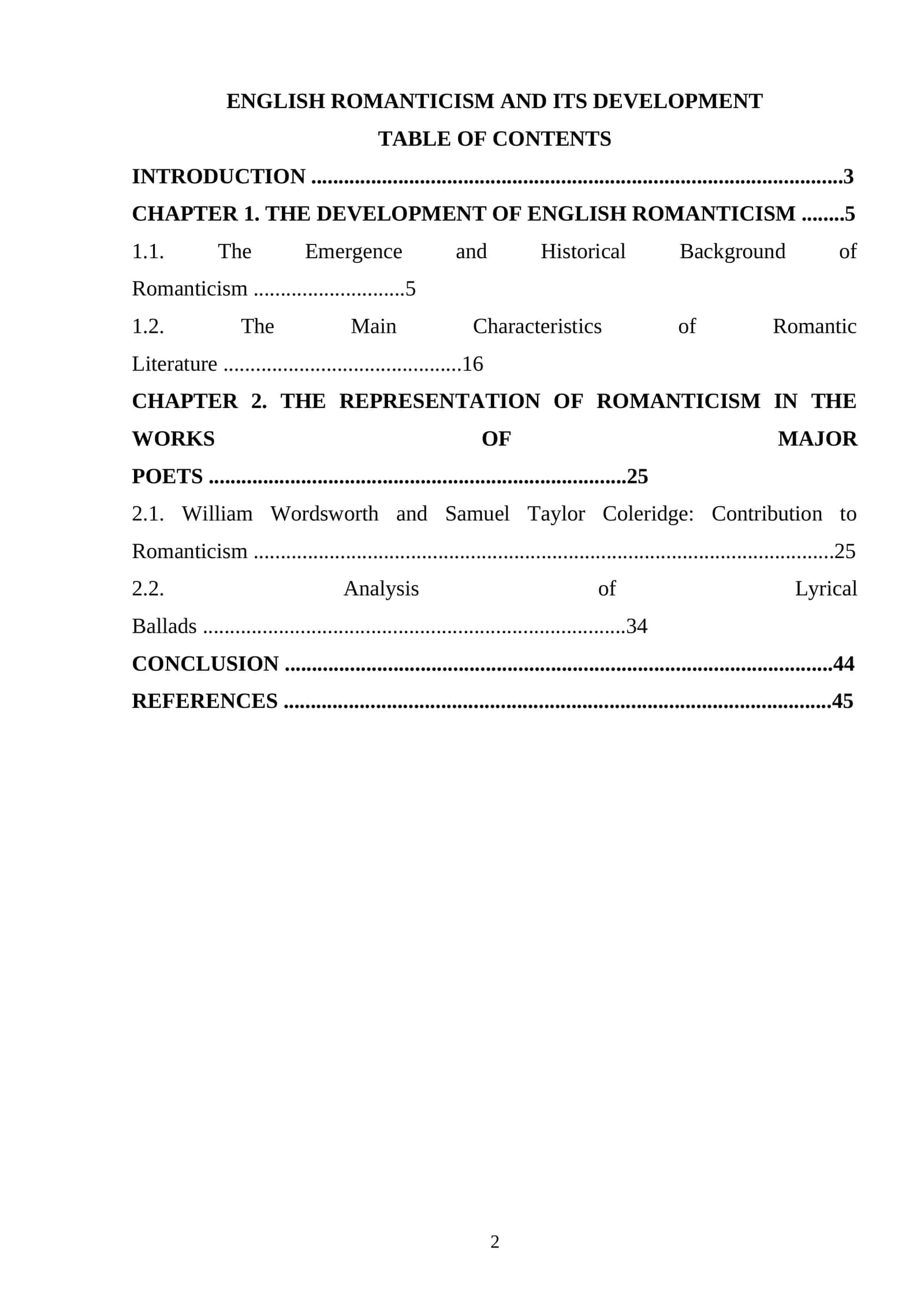 ENGLISH ROMANTICISM AND ITS DEVELOPMENT 1