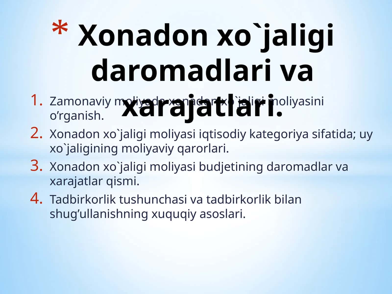 Zamonaviy moliyada xonadon xo`jaligi mоliyasini o’rganish 1