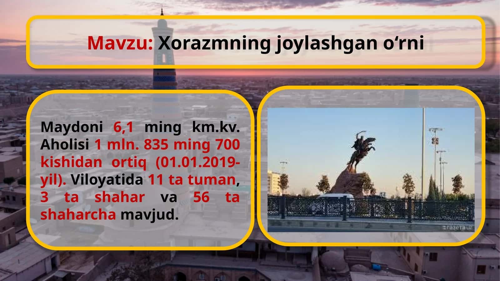 Xorazmning joylashgan oʻrni 1