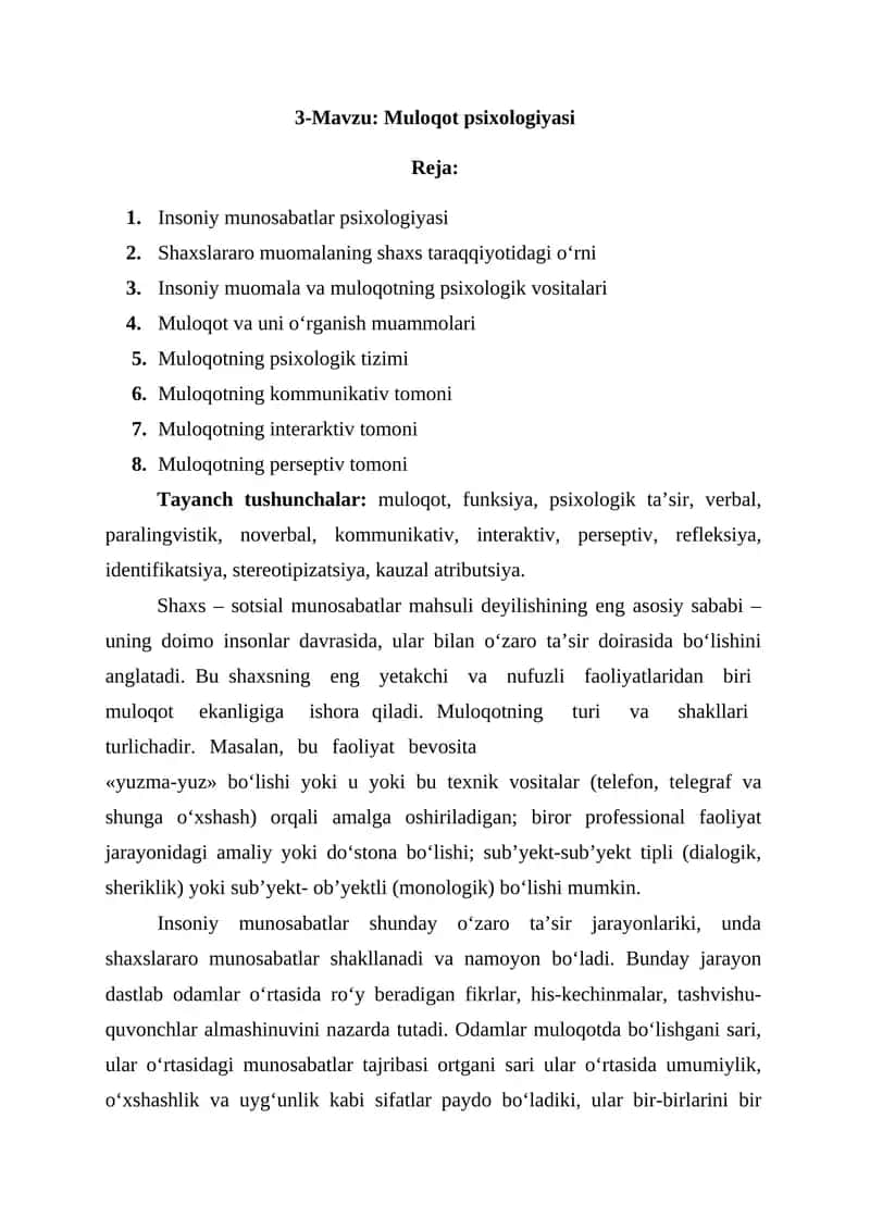 Muloqot psixologiyasi 1