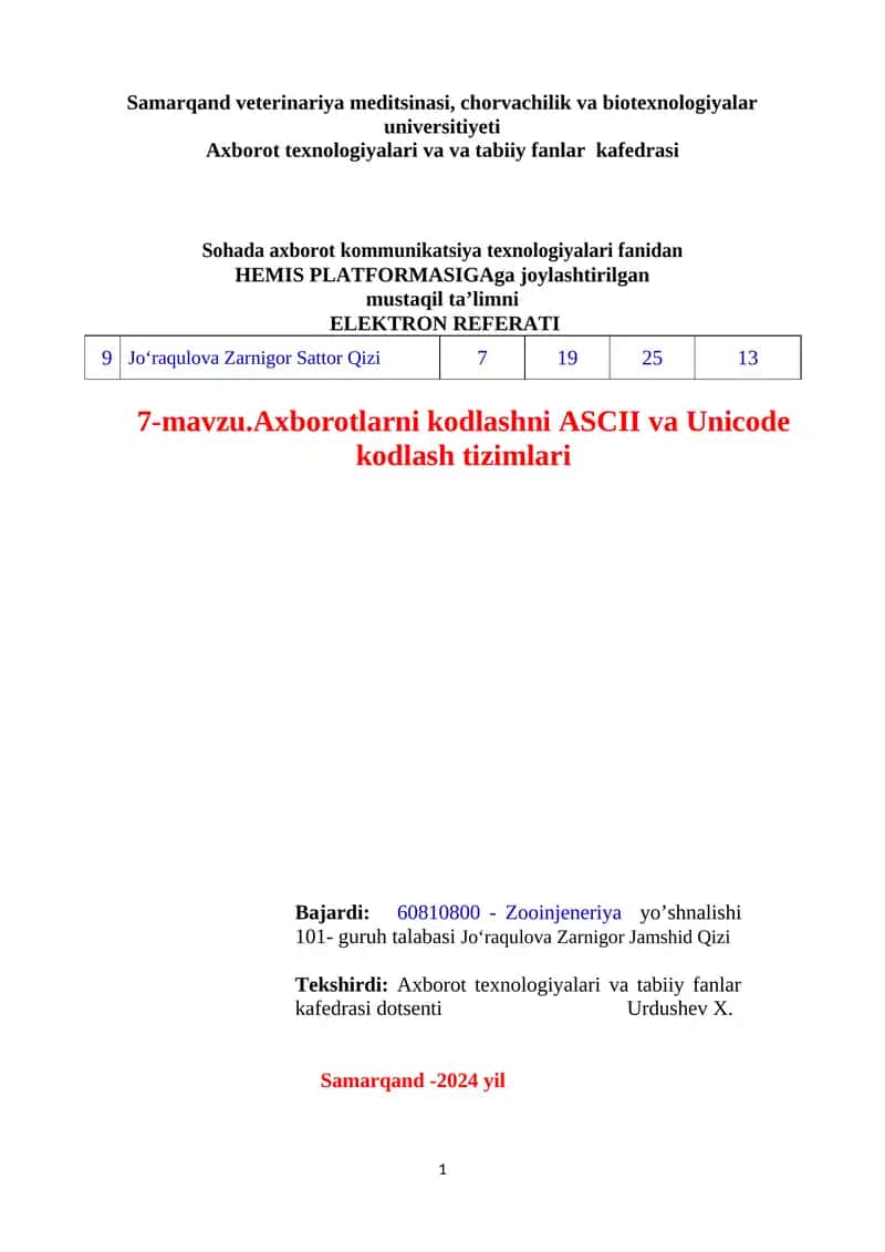 Axborot texnologiyalari va tabiiy fanlar 1