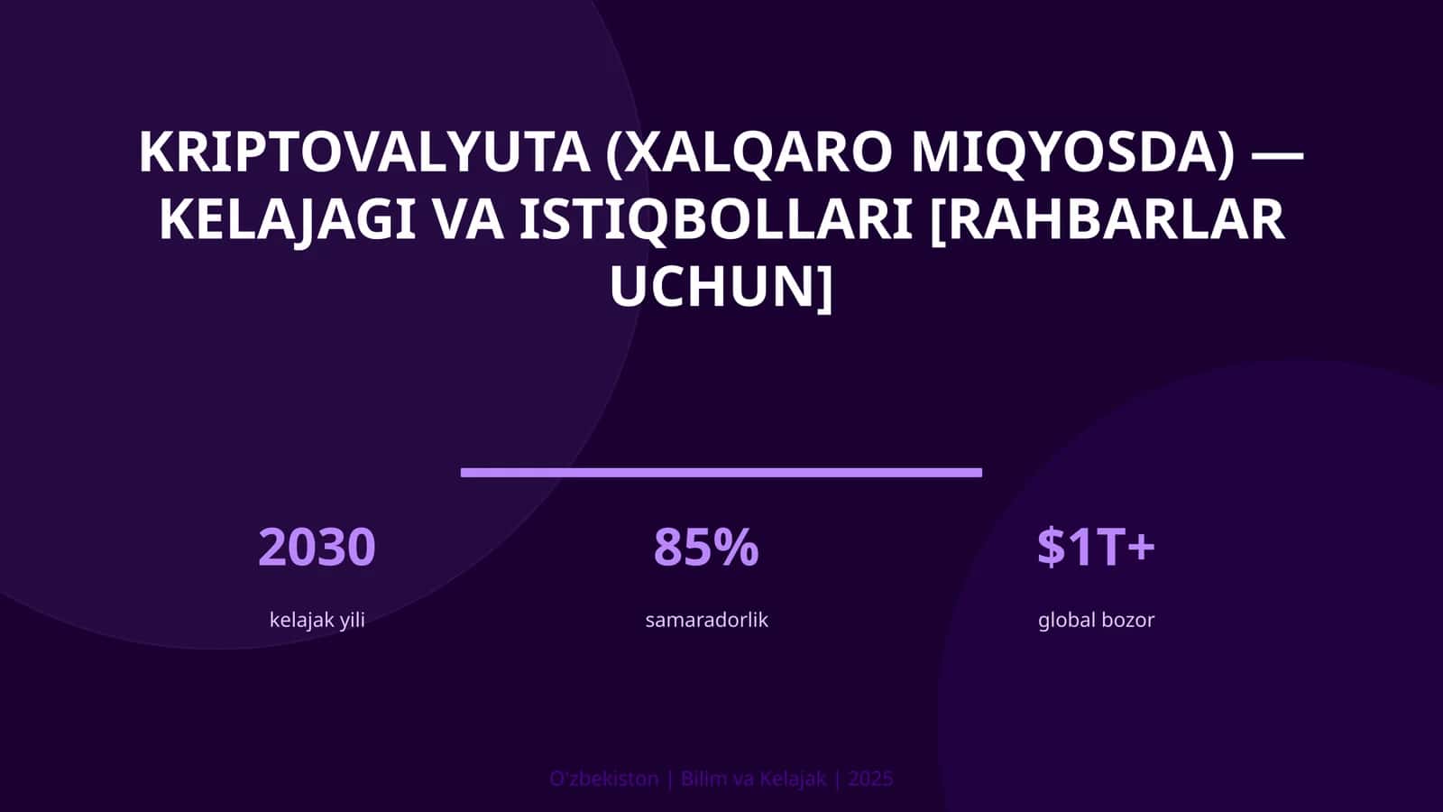 Kriptovalyuta (xalqaro miqyosda) - kelajagi va istiqbollari [rahbarlar uchun] 1