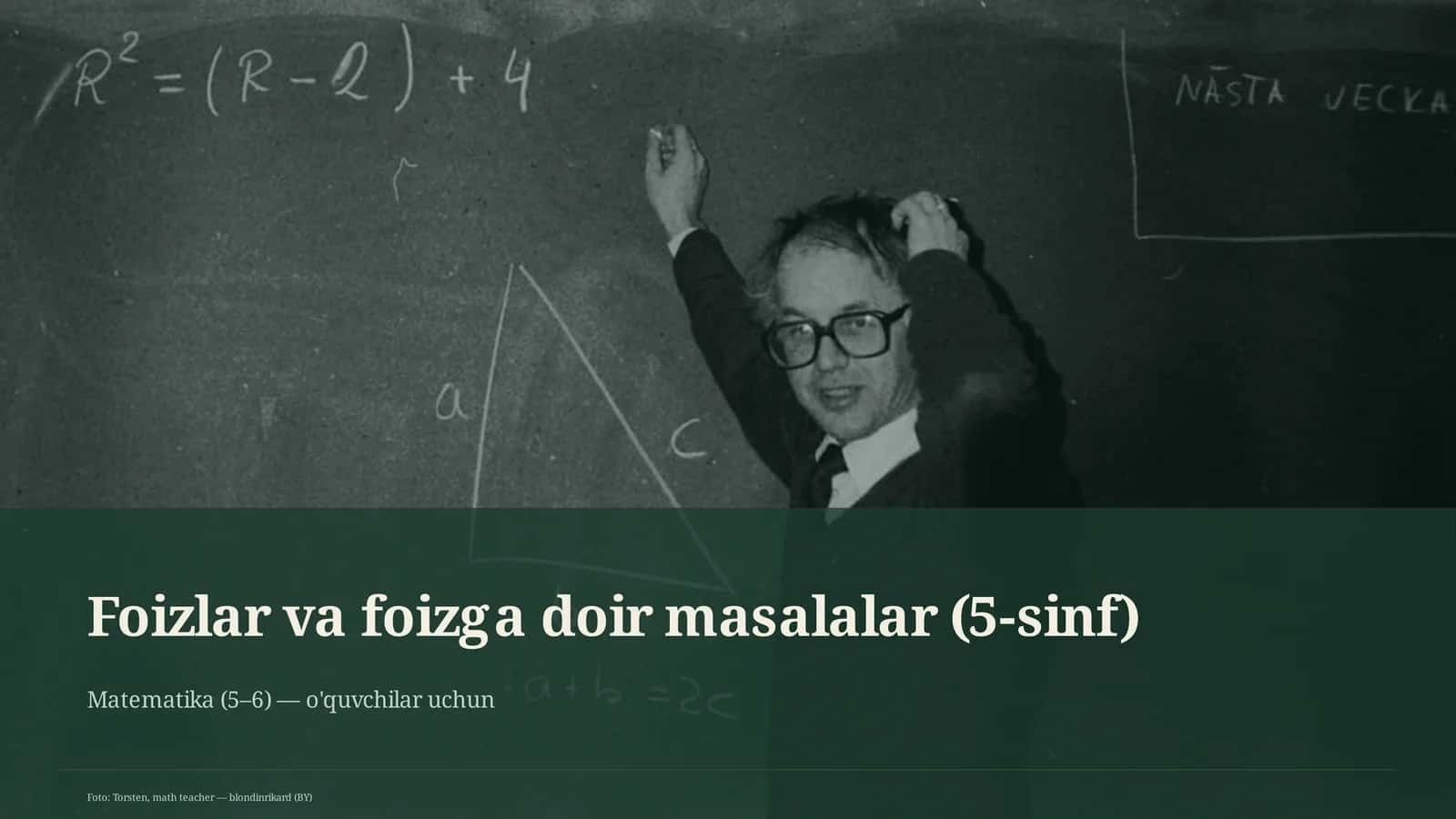 Foizlar va foizga doir masalalar (5-sinf) 1