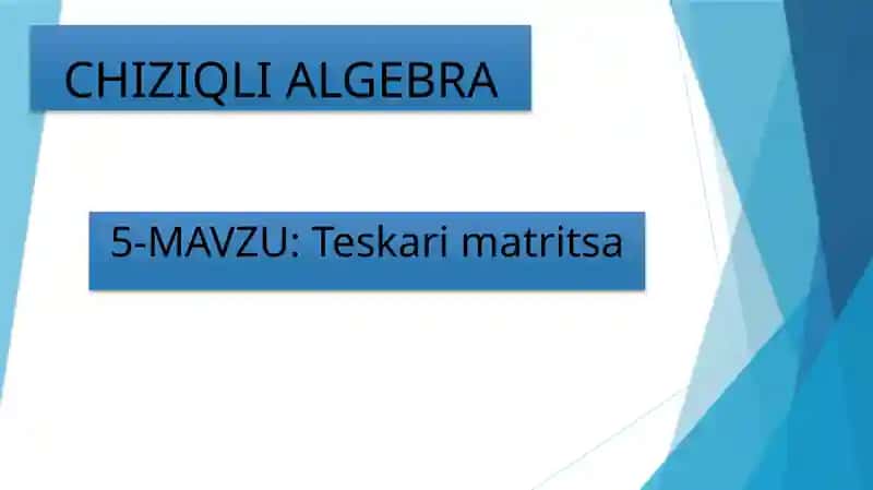 Teskari matritsa 1