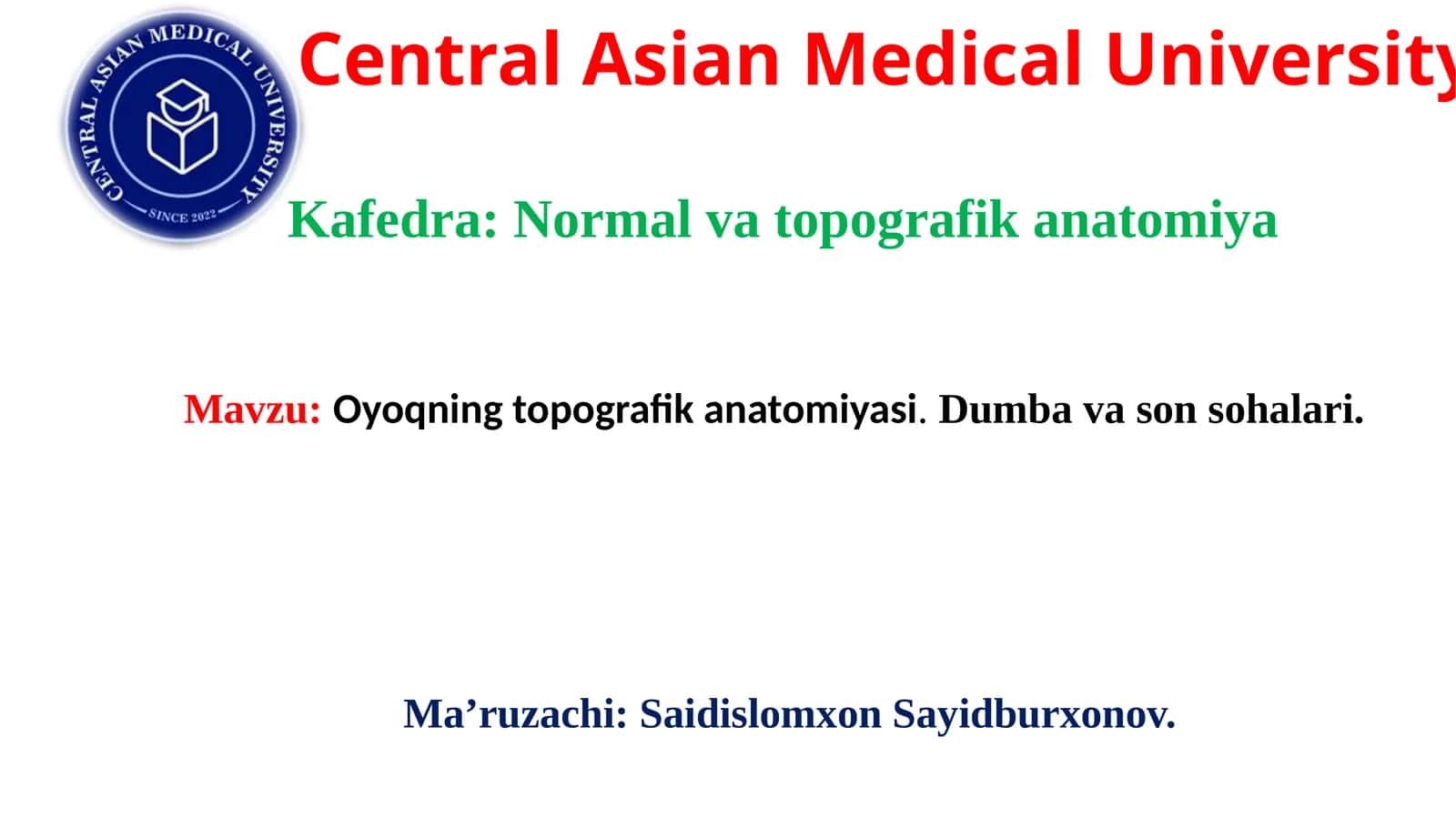 Oyoqning topografikanatomiyasi 1