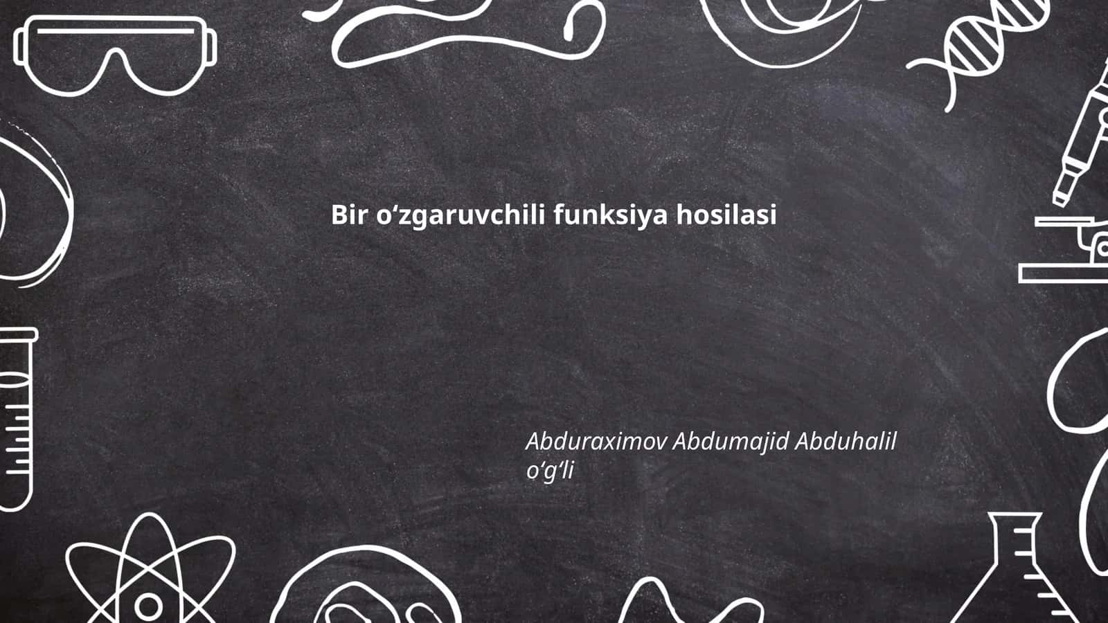 Bir о‘zgaruvchili funksiya hosilasi 1