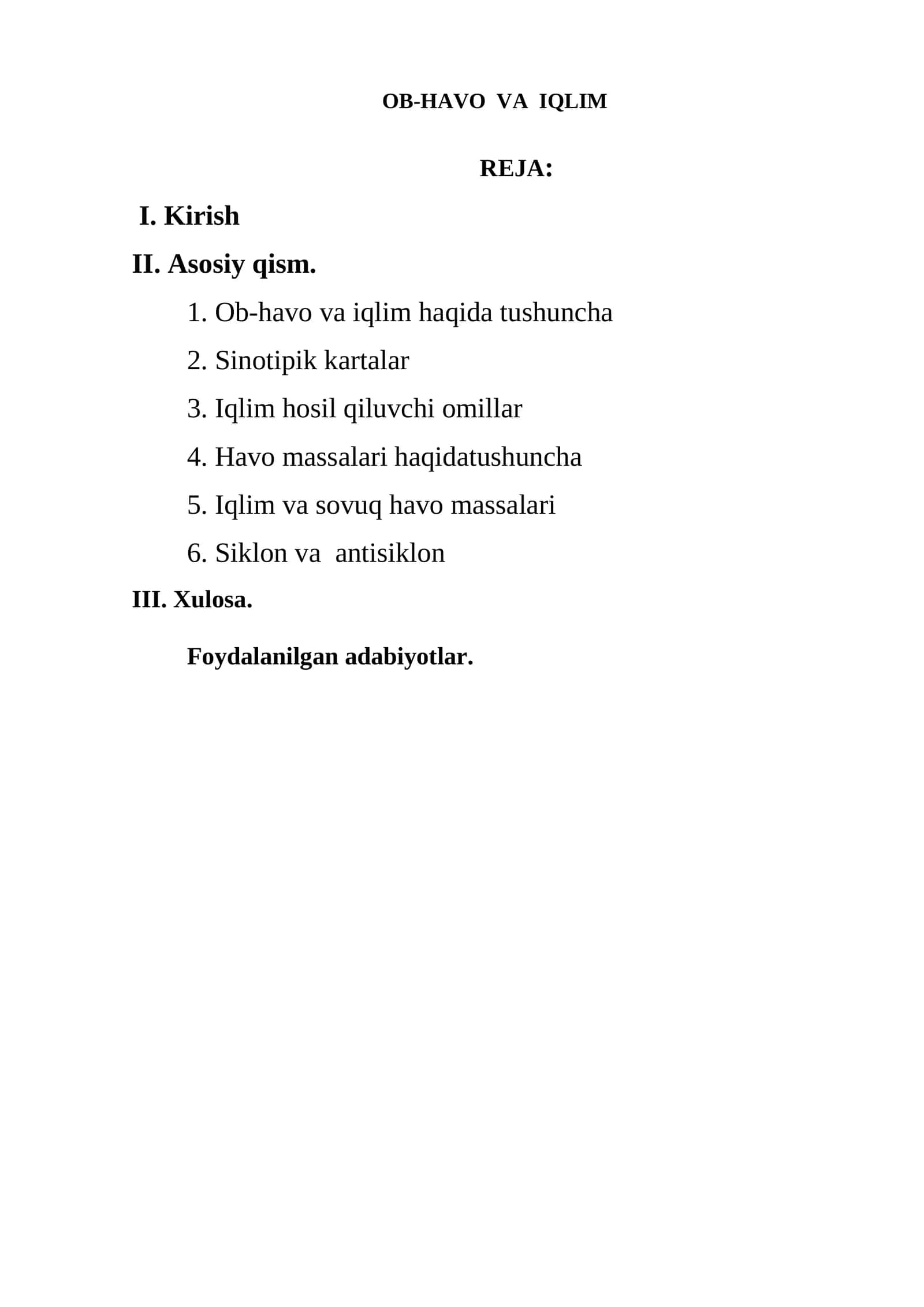 OB-HAVO VA IQLIM 1