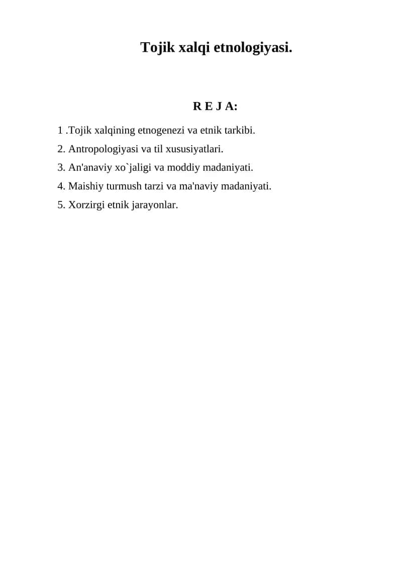 Tojik xalqi etnologiyasi 1