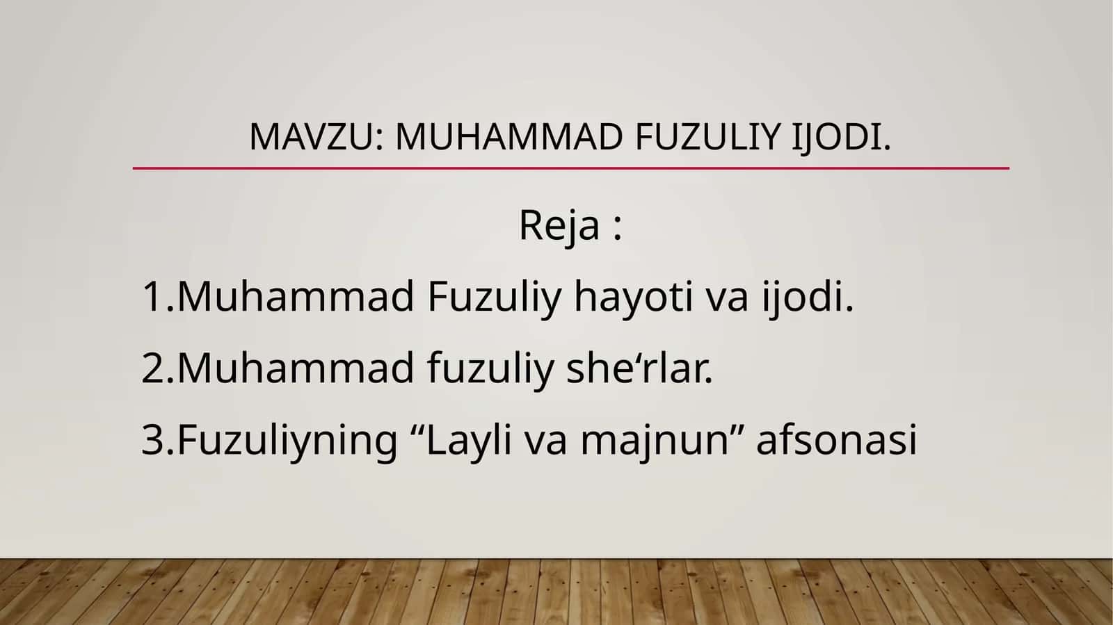 Muhammad fuzuliy ijodi. 1