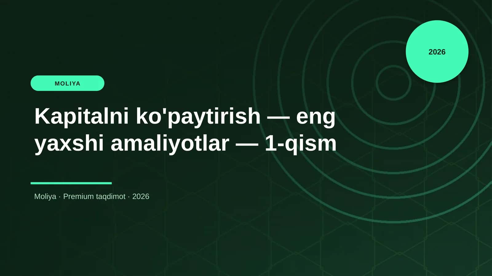 Kapitalni ko'paytirish — eng yaxshi amaliyotlar — 1-qism 1