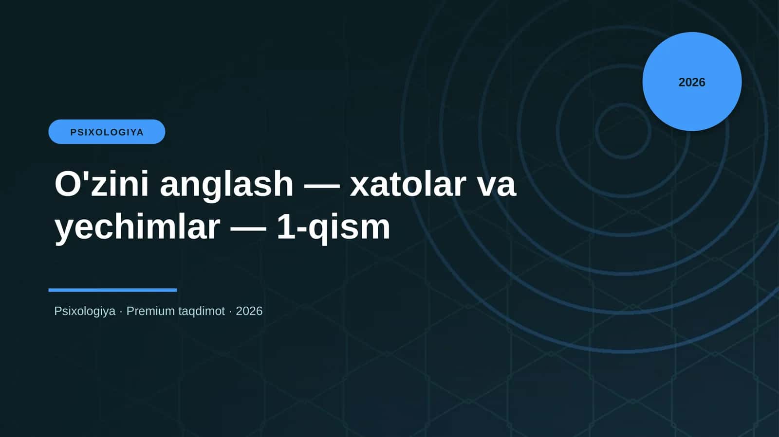 O'zini anglash — xatolar va yechimlar — 1-qism 1