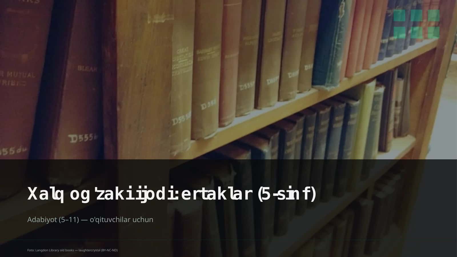 Xalq og'zaki ijodi: ertaklar (5-sinf) 1