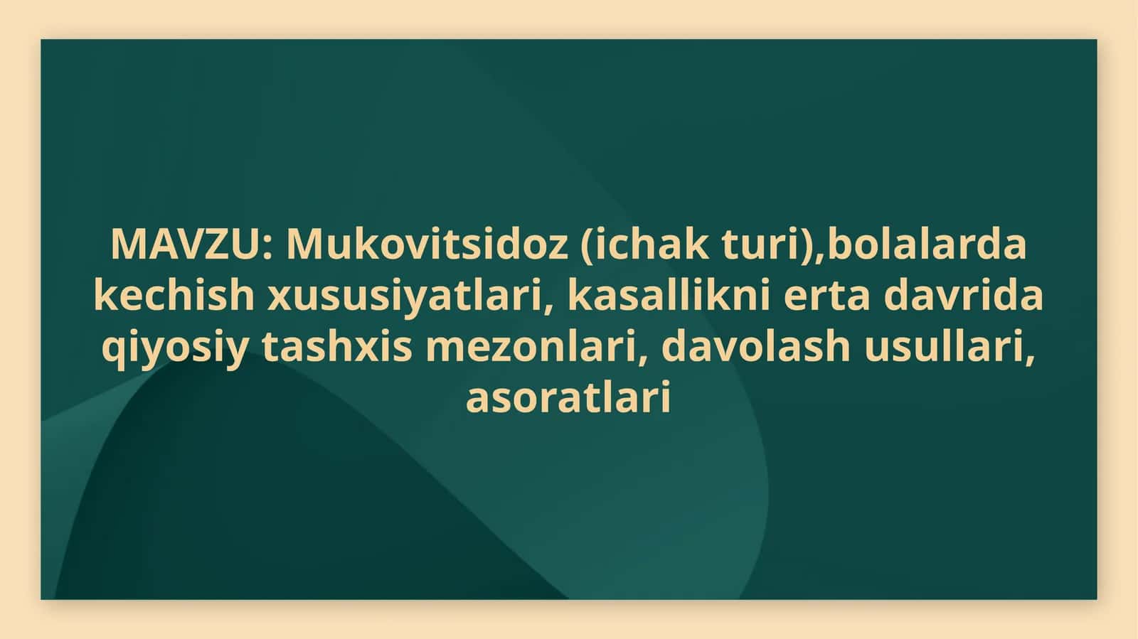 Mukovitsidoz (ichakturi) 1