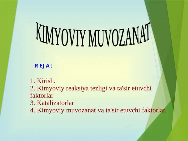 Kimyoviy muvozanat 1