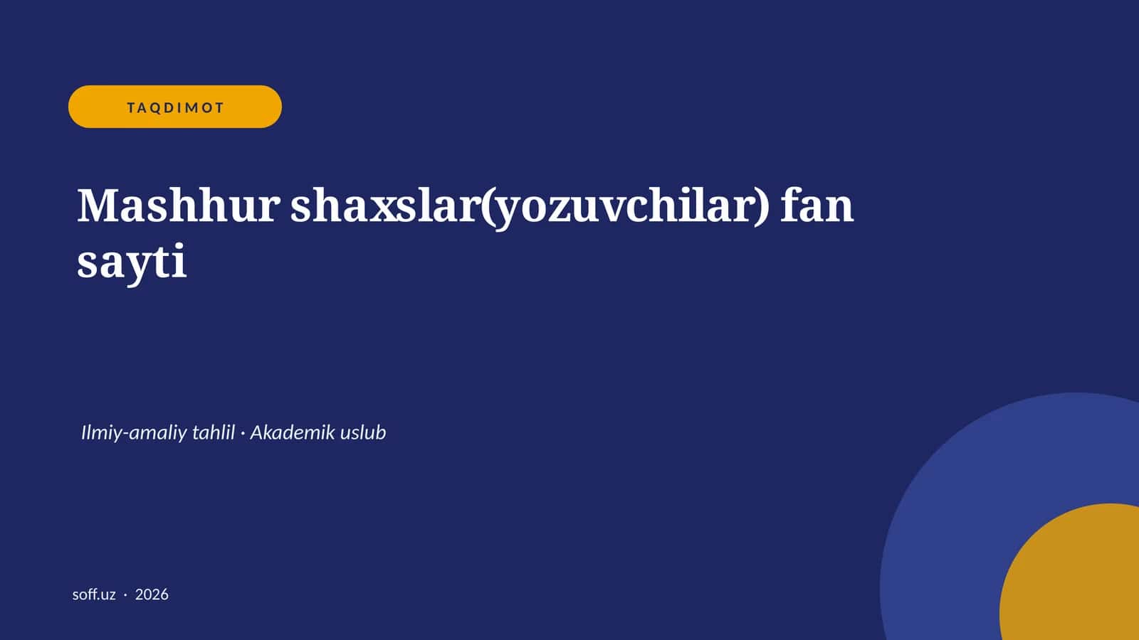 Mashhur shaxslar(yozuvchilar) fan sayti 1